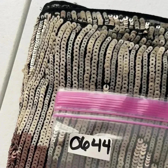 Blu Moon Zig Zag Sequin Mini Skirt Size Small $220 Disco Party - Picture 11 of 11